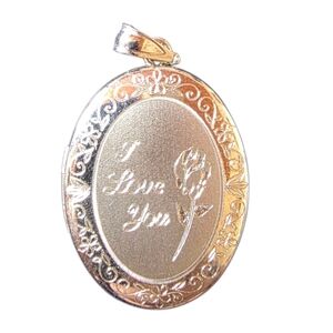Sterling Silver "I Love You" Rose  Locket Pendant